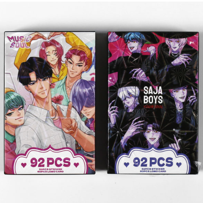K-POP DEMON HUNTERS Photocard + Sticker Set – Huntrix & Saja Boys (2 Options)