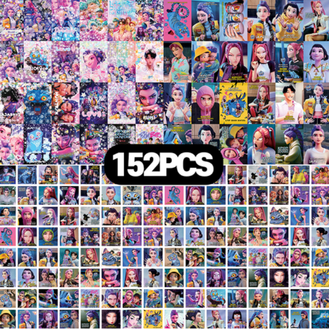 K-POP DEMON HUNTERS Photocard Set (36 hologram cards + 36 Purikura-style photocards 36 + 80 stickers) – 152 Sheets (No Duplicates)