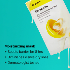 Dr.Jart+ Ceramidin Skin Barrier Moisturizing Mask 22g (5 Sheets) (3 Options)