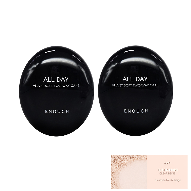Enough All Day Velvet Soft Two Way Cake SPF28 PA++ 12g + Refill 12g (9 Options)