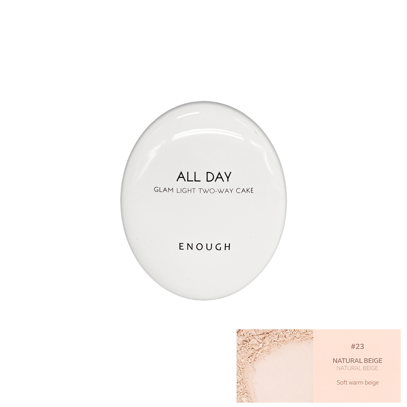 Enough All Day Glam Light Two Way Cake SPF28 PA++ 12g + Refill 12g (9 Options)