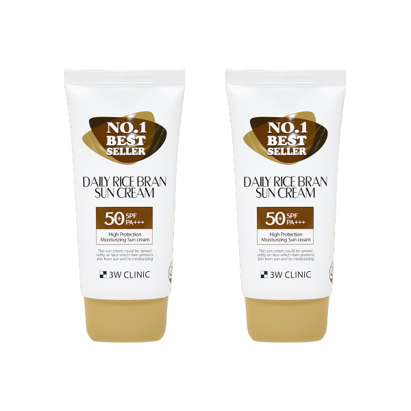 3W CLINIC Daily Rice Bran Sun Cream SPF50+ PA++ 70ml (3 Options)