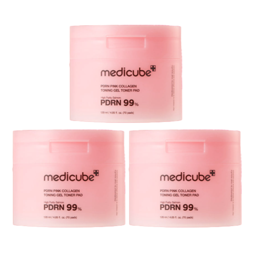 Medicube PDRN Pink Collagen Toning Gel Toner Pad 120 ml (70 pads) (3 Options)