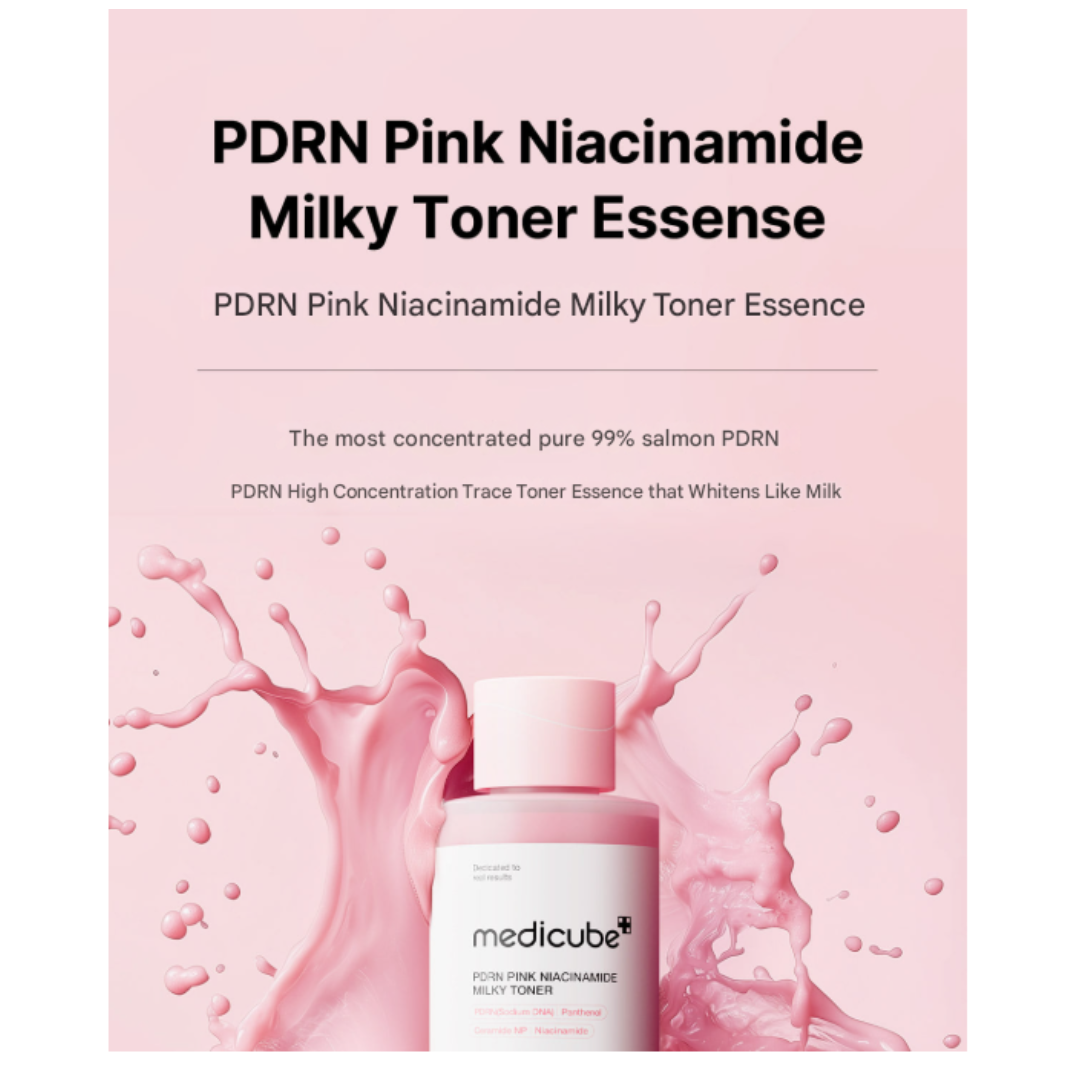 Medicube PDRN Pink Milky Toner Essence 250ml (3 Options)