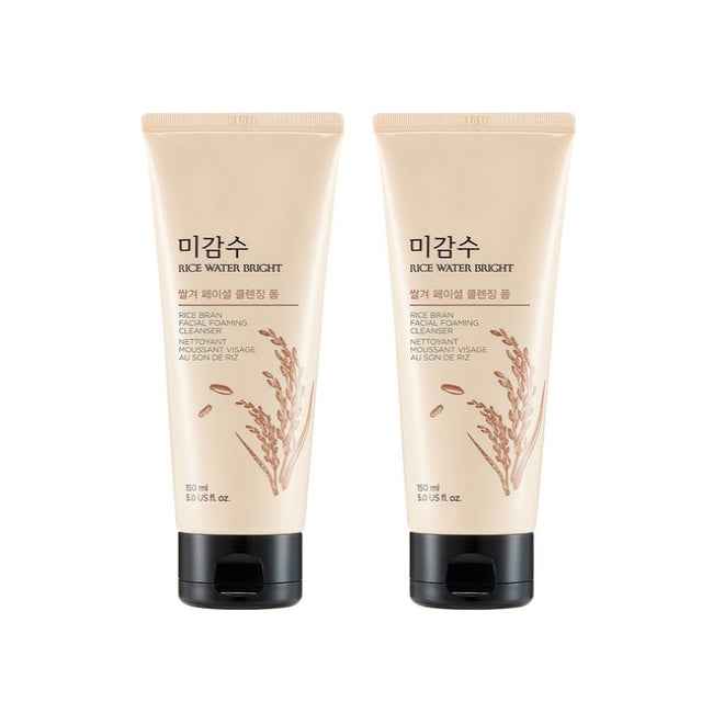THE FACE SHOP Rice Water Bright Rice Bran Facial Cleansing Scrub Foam 150ml (3 Options)