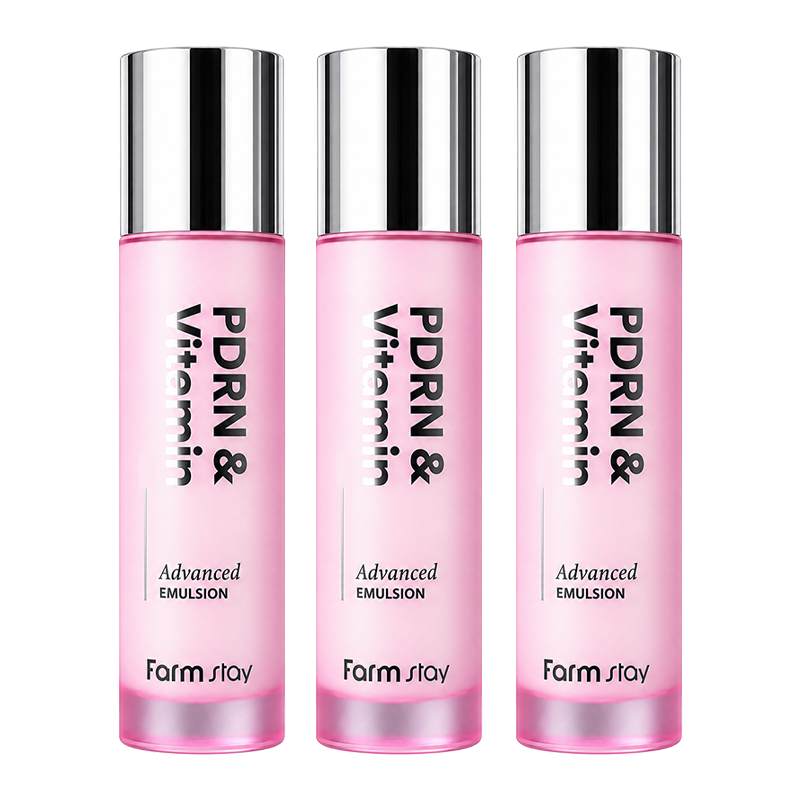 farm stay PDRN & Vitamin Advanced Toner 120ml + Emulsion 100ml (7 options)