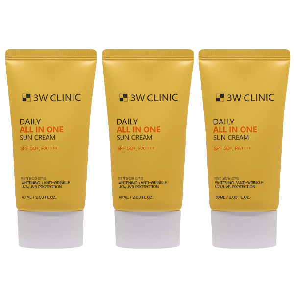 3W CLINIC Daily All-In-One Sun Cream SPF50+ PA++++ 60ml (3 Options)