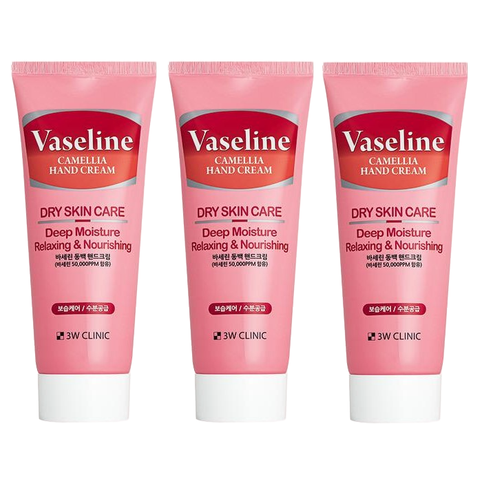 3W CLINIC Vaseline Collagen Foot Cream 150ml, Camellia Hand Cream 150ml (7 Options)