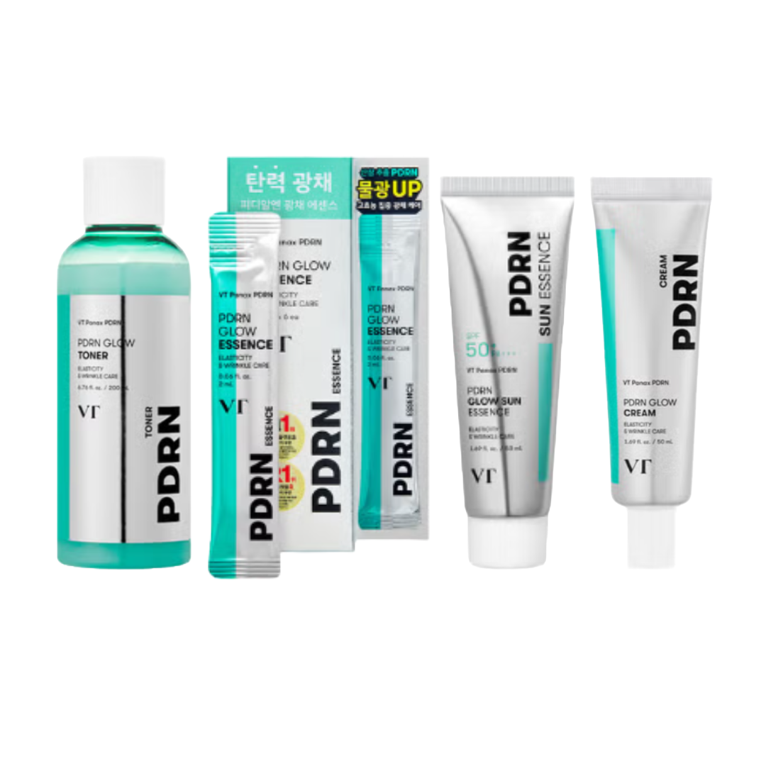 VT PDRN Radiance Toner 200 ml, Essence 2 ml × 6pcs, Sun Essence 50 ml, Glow Cream 50 ml (13 Options)
