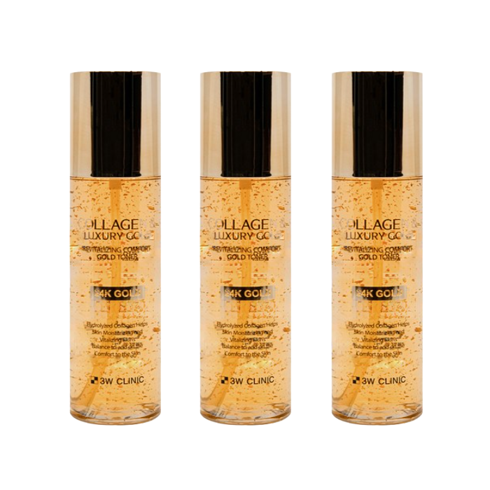 3W CLINIC Collagen & Luxury Gold Comfort Gold Toner 200ml (3 Options)