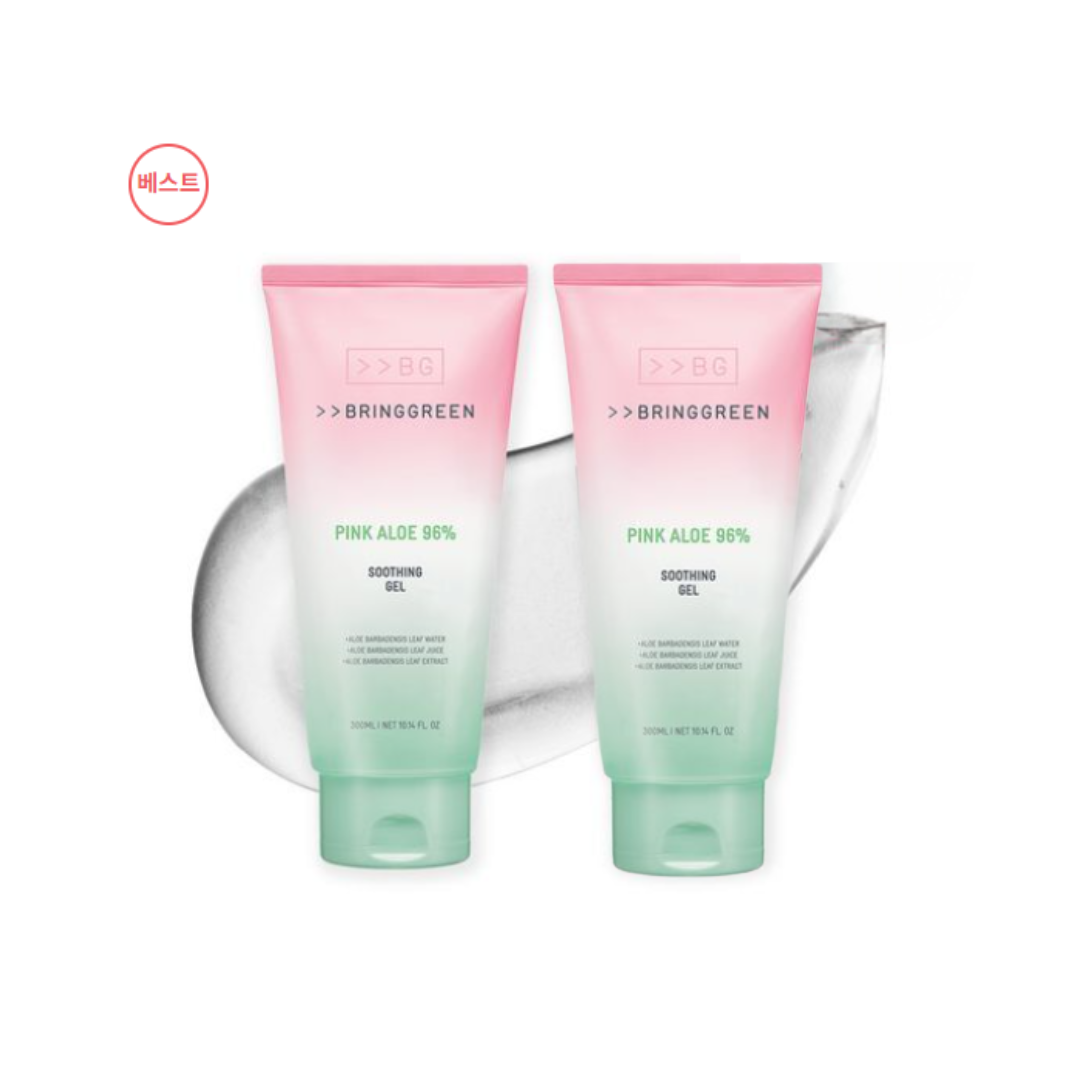 BringGreen Aloe 97% Soothing Gel, Aloe 97% Soothing Gel, Pink Aloe 96% Soothing Gel 300mL (6 Options)