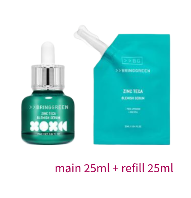 Bring Green Zinc Teca Blemish Serum 50ml + 25ml Refill / 25ml + 25ml Refill / 1.5ml x10ea (3 Options)