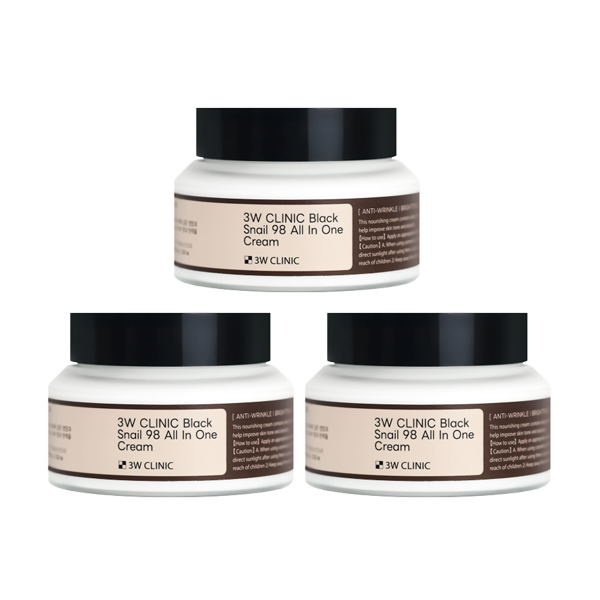 3W CLINIC Black Snail 98 All In One Cream (3 Options)