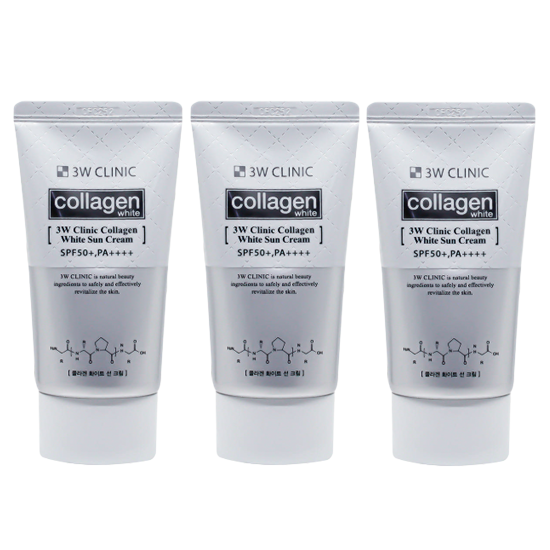 🎨 3W CLINIC Collagen White Sun Cream SPF50+ PA++++ 60g (3 Options)