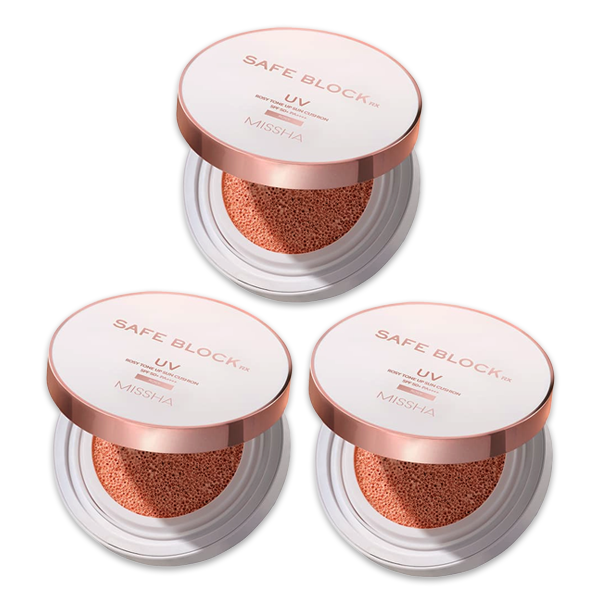 MISSHA Safe Block RX Tone Up Sun Cushion / Rosy Tone-Up Sun Cushion SPF50+ PA++++ 12g (6 Options)