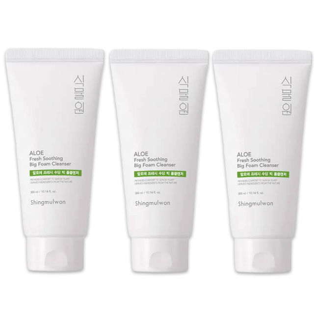 Welcos Shingmulwon Aloe Fresh Soothing Big Foam Cleanser 300ml  (3 Options) - DAISO