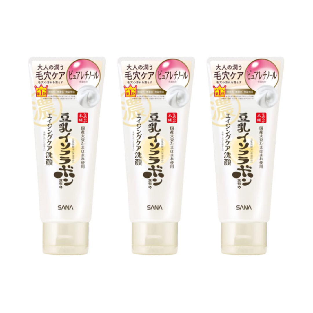 SANA Nameraka honpo Soy Milk Isoflavone Aging Care Cleansing Foam 150g (Pore Care / Hydrating / Smoothing)  (10 Options)