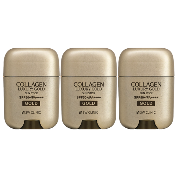 3W CLINIC Collagen & Luxury Gold Sun Stick 18g (3 Options)