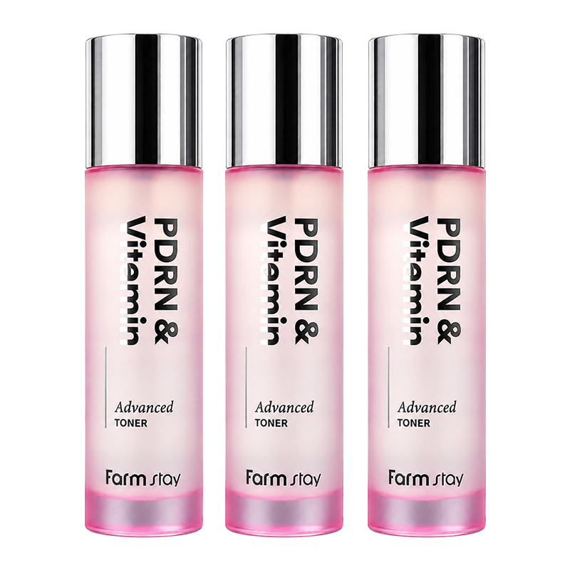 farm stay PDRN & Vitamin Advanced Toner 120ml + Emulsion 100ml (7 options)
