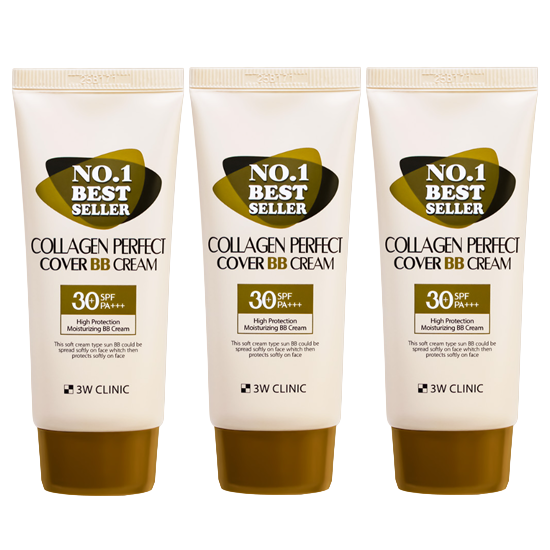 3W CLINIC Collagen Perfect Cover BB Cream SPF30 PA+++ 50ml (3 Options)