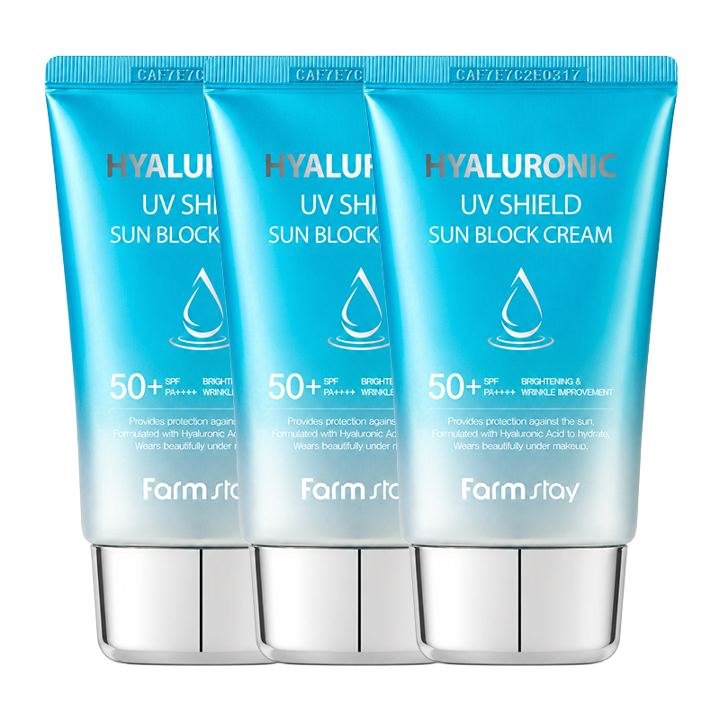 Farmstay Hyaluronic UV Shield Sun Block Cream SPF50+ PA++++ 50g (3 Options)