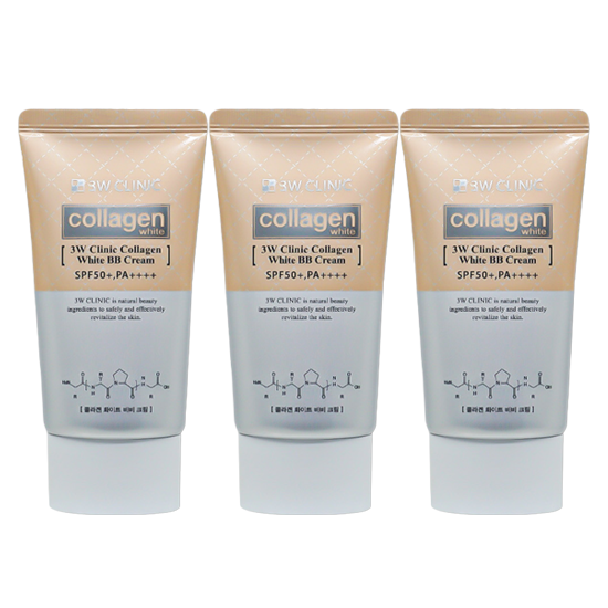 3W CLINIC Collagen White BB Cream SPF50+ PA++++ 60g (3 Options)
