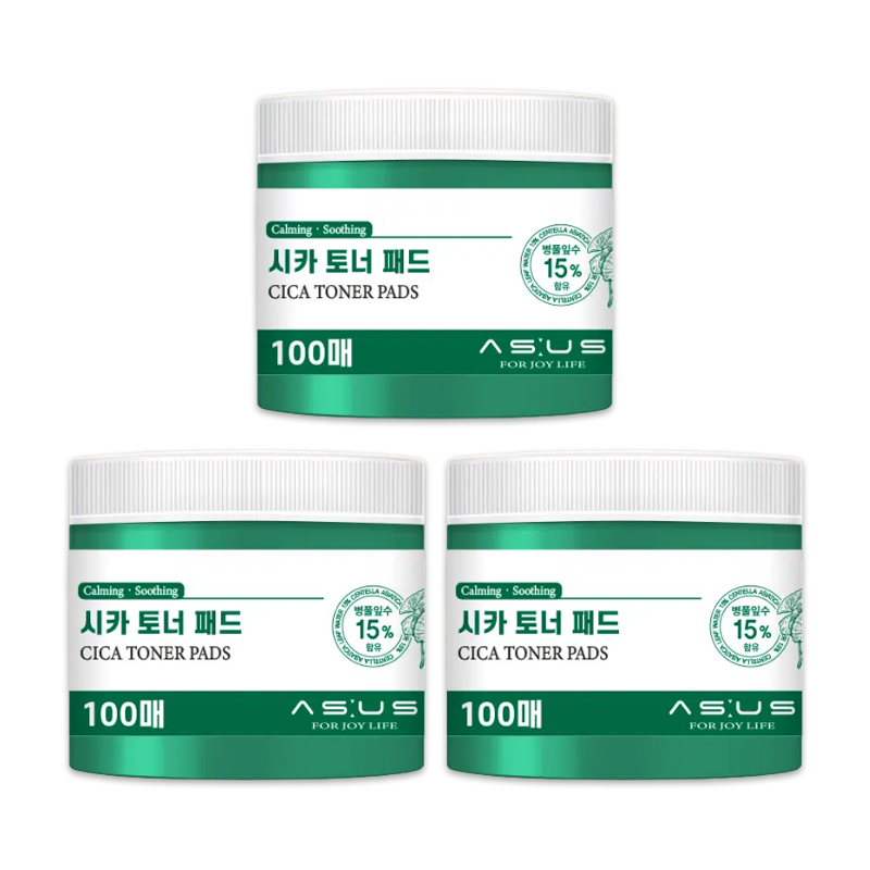 AS:US Toner Pad 100 Pads Cica Calming / Birch Cooling / Yuja Brightening (10 Options) - DAISO