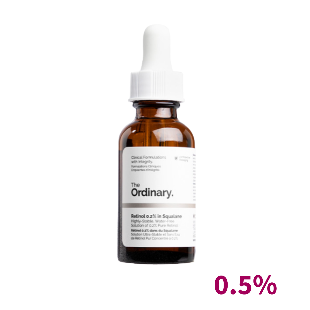 The Ordinary Retinol 0.2% in Squalane 30ml, Retinol 0.5% in Squalane 30ml, Retinol 1% in Squalane 30ml (10 Options)