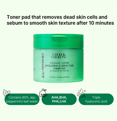 Chorok Chorong Vegan Herb Exfoliating & Sebum Care Jeju Peppermint Toner Pad (280ml+70Pads) (3 Options)