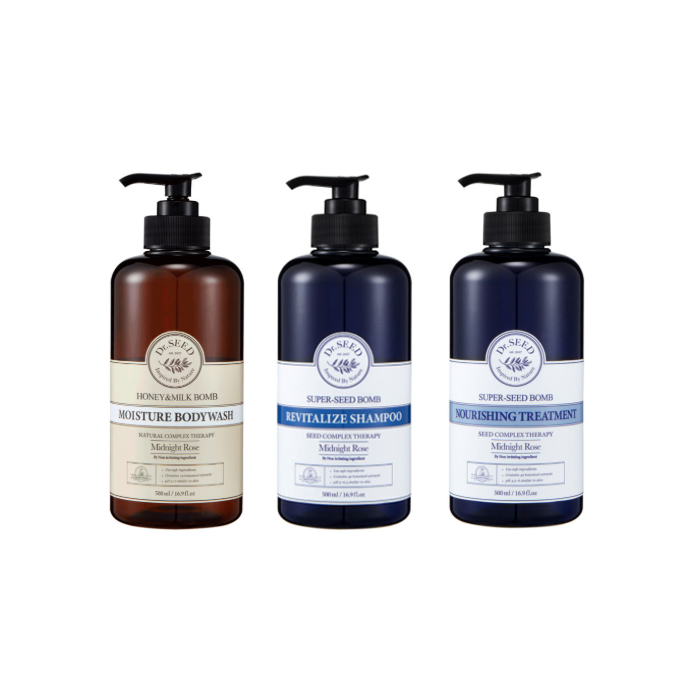 Dr.SEED Super Seed Bomb Shampoo, Treatment, Body Wash 500ml, 1000ml (Bebe Musk, Midnight Rose) (30 Options)