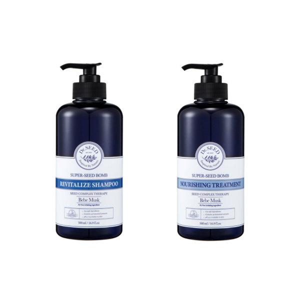 Dr.SEED Super Seed Bomb Shampoo, Treatment, Body Wash 500ml, 1000ml (Bebe Musk, Midnight Rose) (30 Options)