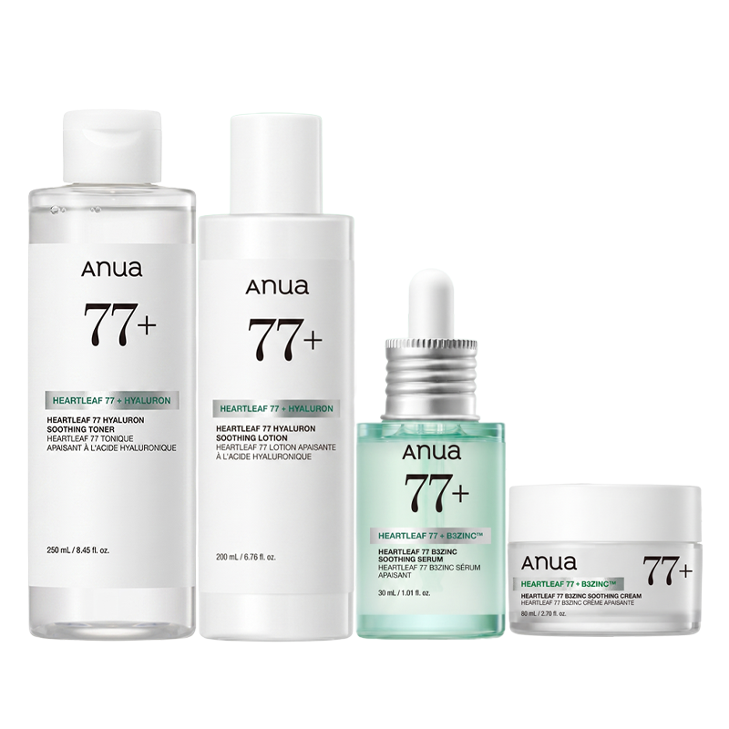 ANUA Heartleaf 77+ Skincare Set (Toner 250ml, Lotion 200ml, Serum 30ml, Soothing Cream 80ml) (13 Options)