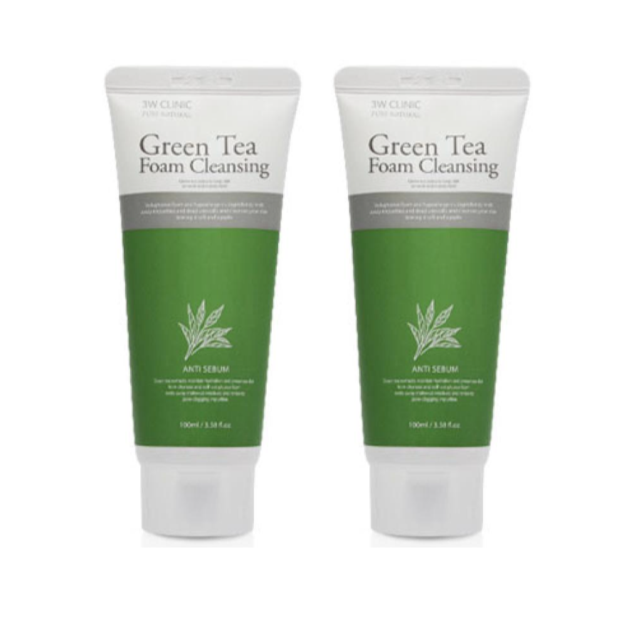 3W CLINIC Green Tea Foam Cleansing 100ml (3 Options)