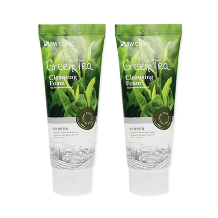 3W CLINIC Green Tea Cleansing Foam 100ml (3 Options)