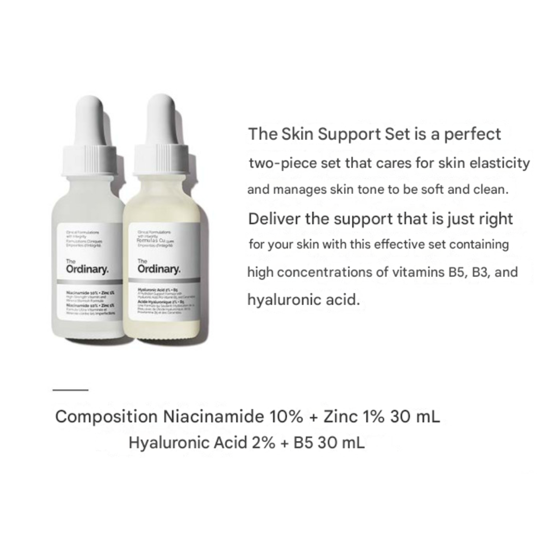 The Ordinary [Renewal] Skin Support Set ((Niacinamide 10% + Zinc 1%)30ml + ( Hyaluronic Acid 2% + B5) 30ml)   (3 Options)