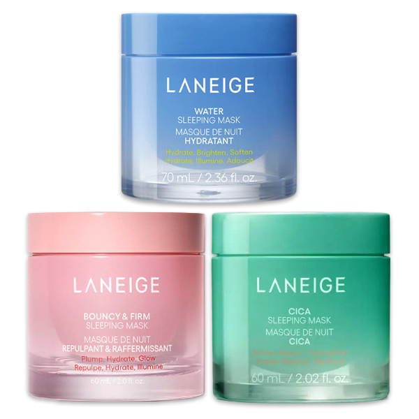 LANEIGE Sleeping Mask Set (Water 70ml / Cica 60ml / Bouncy & Firm 60ml) (10 Options)