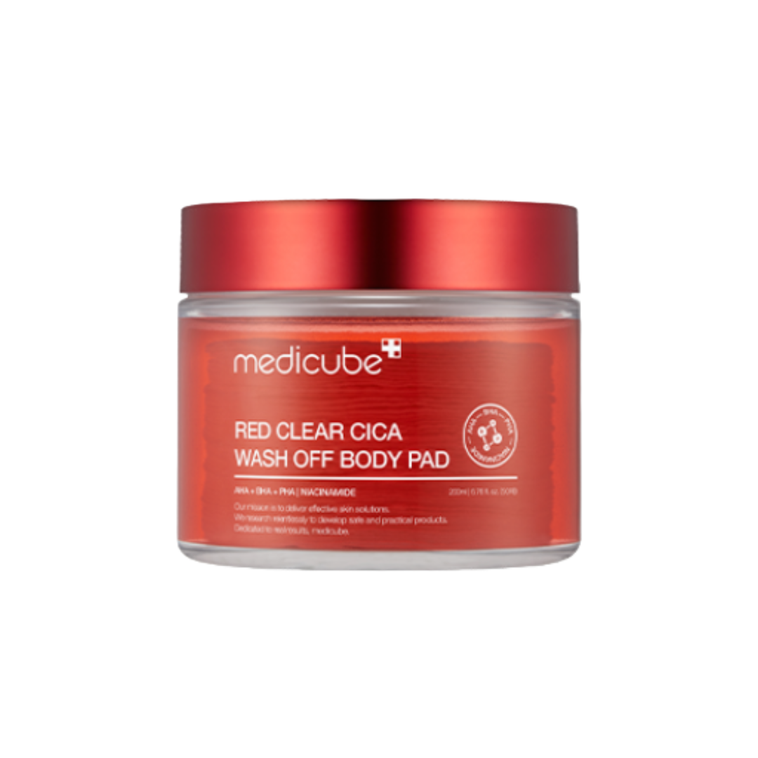 Medicube Red Clear Cica Wash-Off Body Pad 50 pads (200ml) (3 Options)