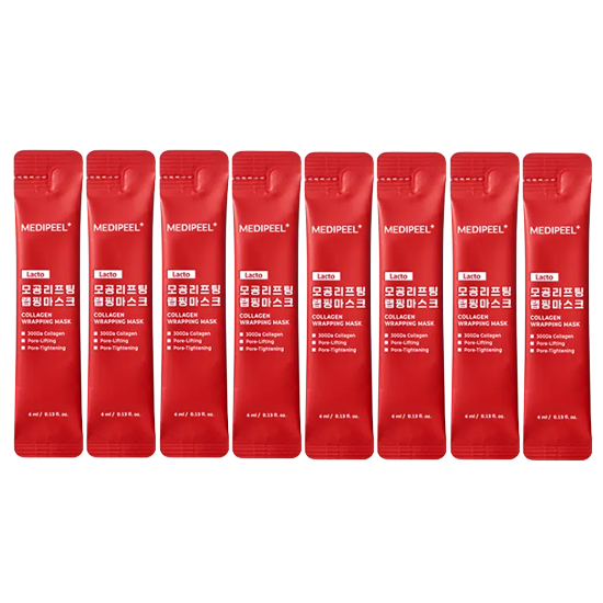 MEDI-PEEL Wrapping Mask Lacto Pore Lifting / Mela Toning / Cica Cooling Calming (4ml x 4pcs) (10 Options) - DAISO