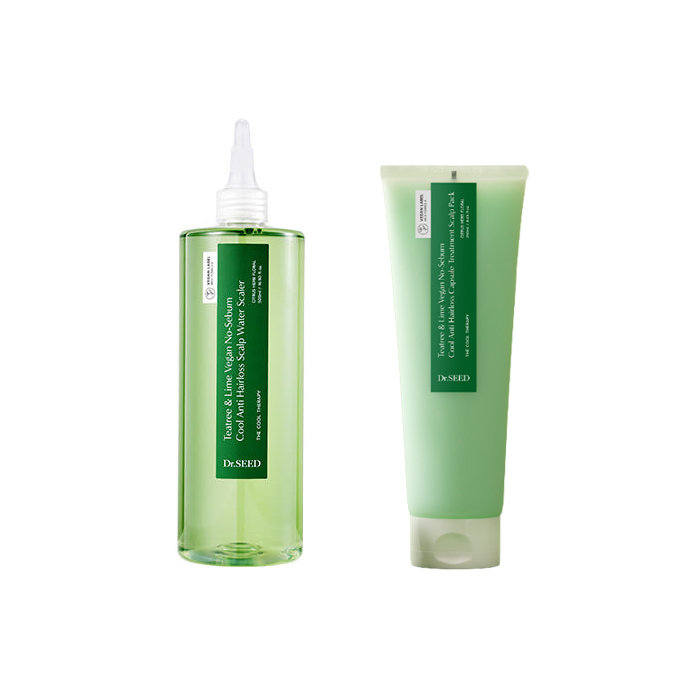 Dr.SEED Teatree & Lime Vegan Oily Care Cool Anti-Hair Loss Shampoo 1000ml ,Water Scaler 500ml, Treatment Scalp Pack 250ml (13 Options)