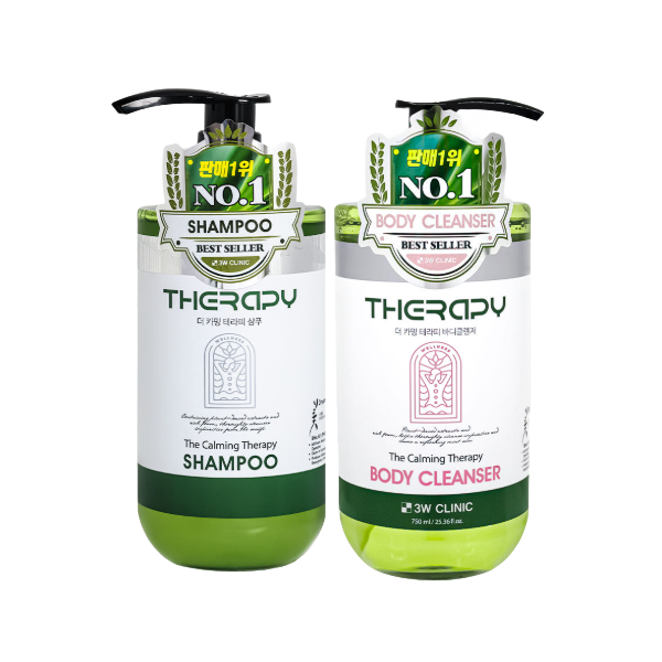 3W CLINIC THE CALMING THERAPY SHAMPOO 500ml, HAIR ESSENCE 500ml, BODY CLEANSER 750ml, BODY LOTION 500ml, HAIR MIST 210ml ( 17 Options)