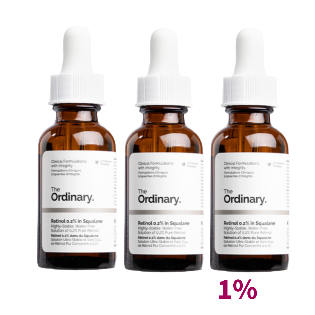 The Ordinary Retinol 0.2% in Squalane 30ml, Retinol 0.5% in Squalane 30ml, Retinol 1% in Squalane 30ml (10 Options)