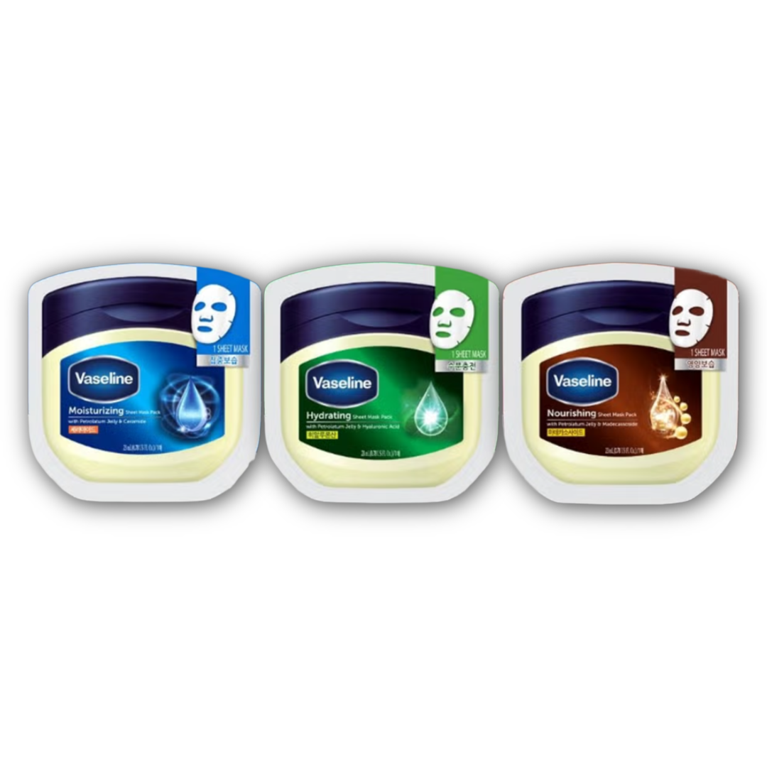Vaseline Intensive Moisture Sheet Mask Pack 23 ml (Hydrating · Moisturizing · Nourishing) (15 Options)