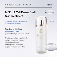 Missha Cellinew Snail Essential Moisturizer 130ml, Treatment 130ml, Cream 50ml, Sleeping Mask 110ml (16 Options)