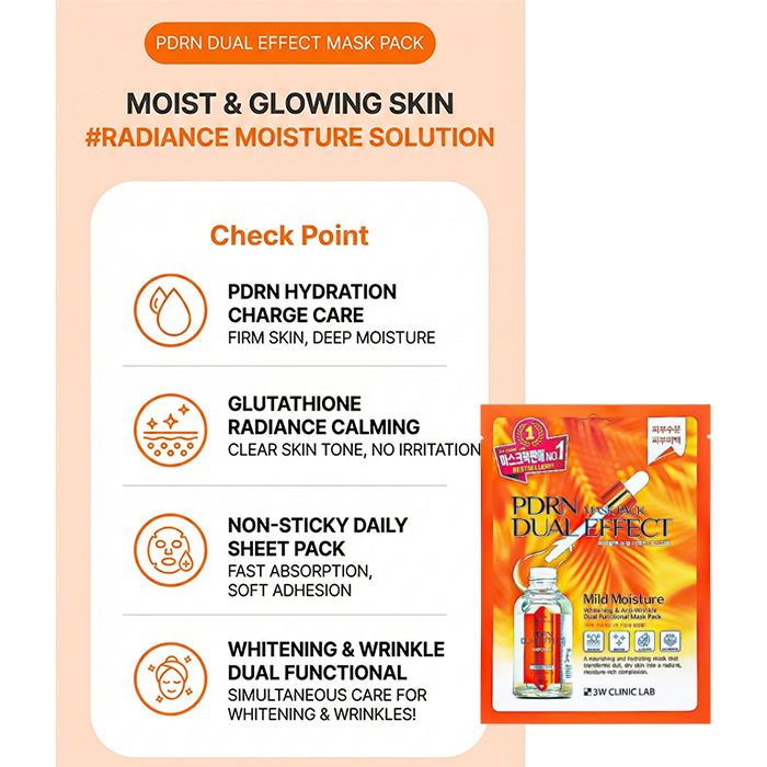 3W CLINIC Sheet Mask Pack ( PDRN, Whitening, CICA & Hyaluronic, EGF 100 Exosome, Collagen & Retinol) (16 Options)