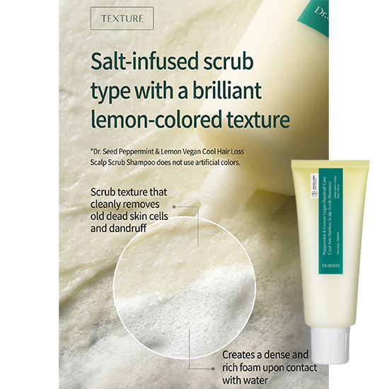 Dr.SEED Peppermint & Lemon Vegan Dandruff Care Cool Shampoo 1000ml , Scalp Scrub Shampoo 250ml (7 Options)