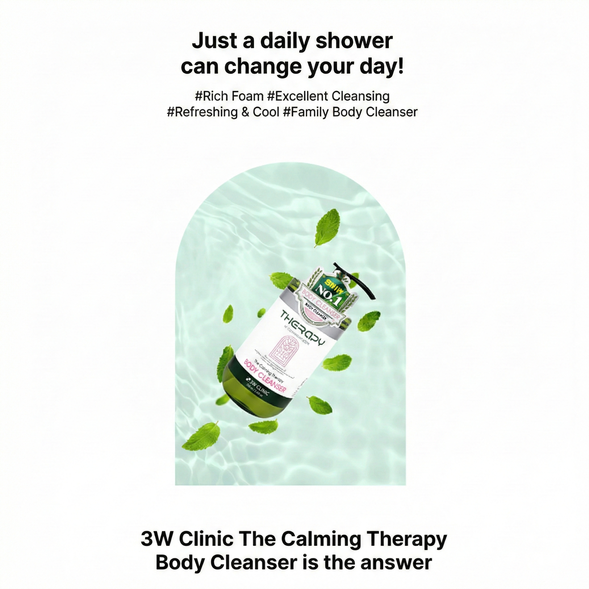 3W CLINIC THE CALMING THERAPY SHAMPOO 500ml, HAIR ESSENCE 500ml, BODY CLEANSER 750ml, BODY LOTION 500ml, HAIR MIST 210ml ( 17 Options)