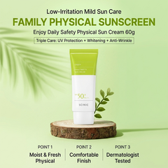 SCINIC Enjoy Daily Safety Physical Sun Cream / Base Skip Powdery Tone-Up Sun Cream SPF50+ PA++++ 60g (7 Options)