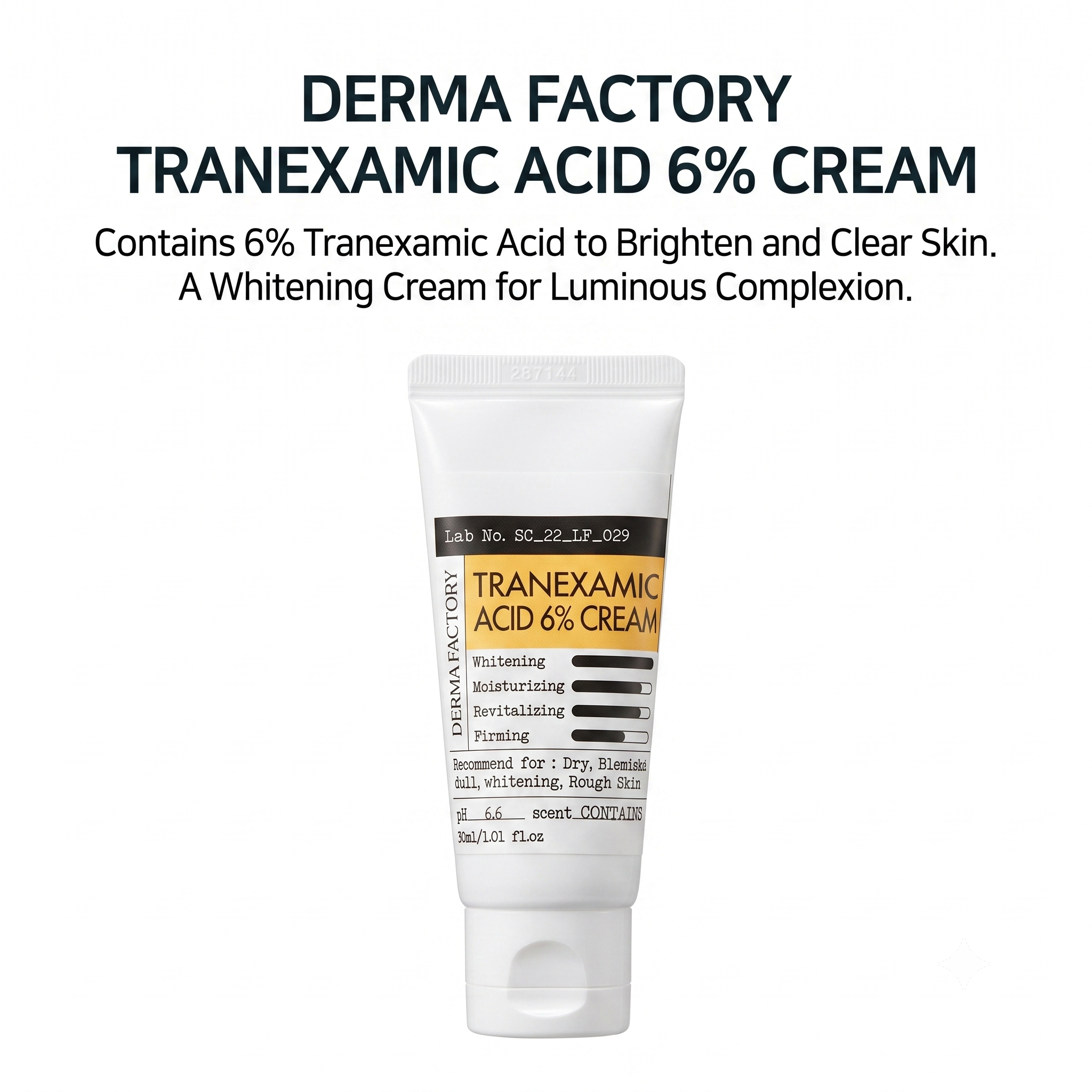 DERMA FACTORY Tranexamic Acid 6% Cream 30ml  (3 Options)