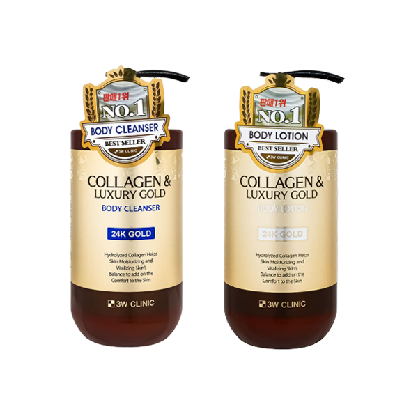 3W CLINIC Collagen & Luxury Gold Total Care (Body Cleanser, Body Lotion, Hair Essence, Hair Mist, Hair Ampoule) (2 Options)