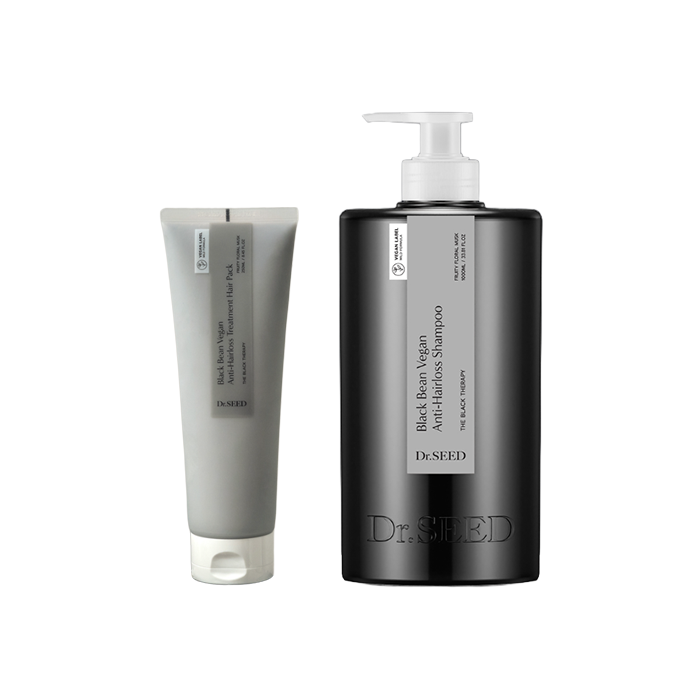 Dr.SEED Black Bean Vegan Anti-Hair Loss Line (Shampoo 1000ml · Hair Tonic 150ml · Treatment Hair Pack 250ml) (13 Options)
